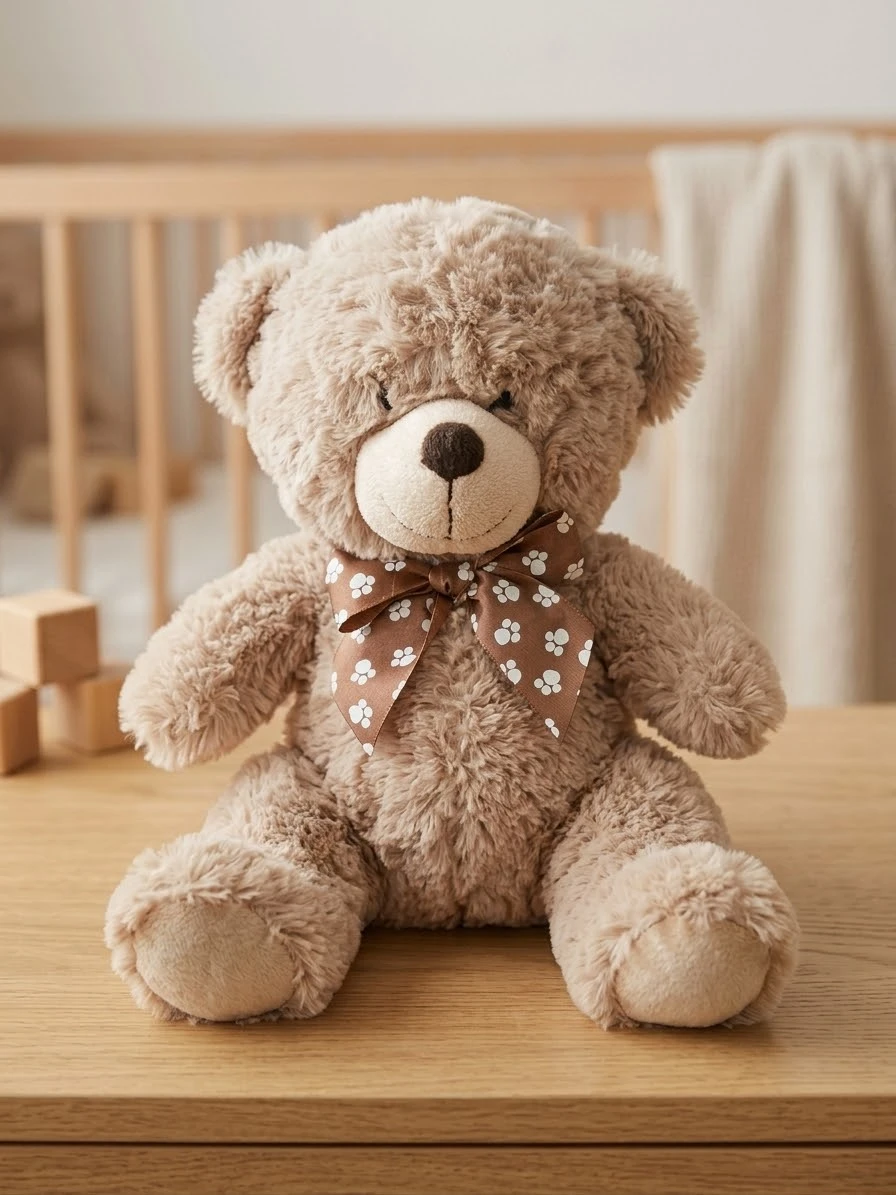 Plush Teddy Bear with Bow