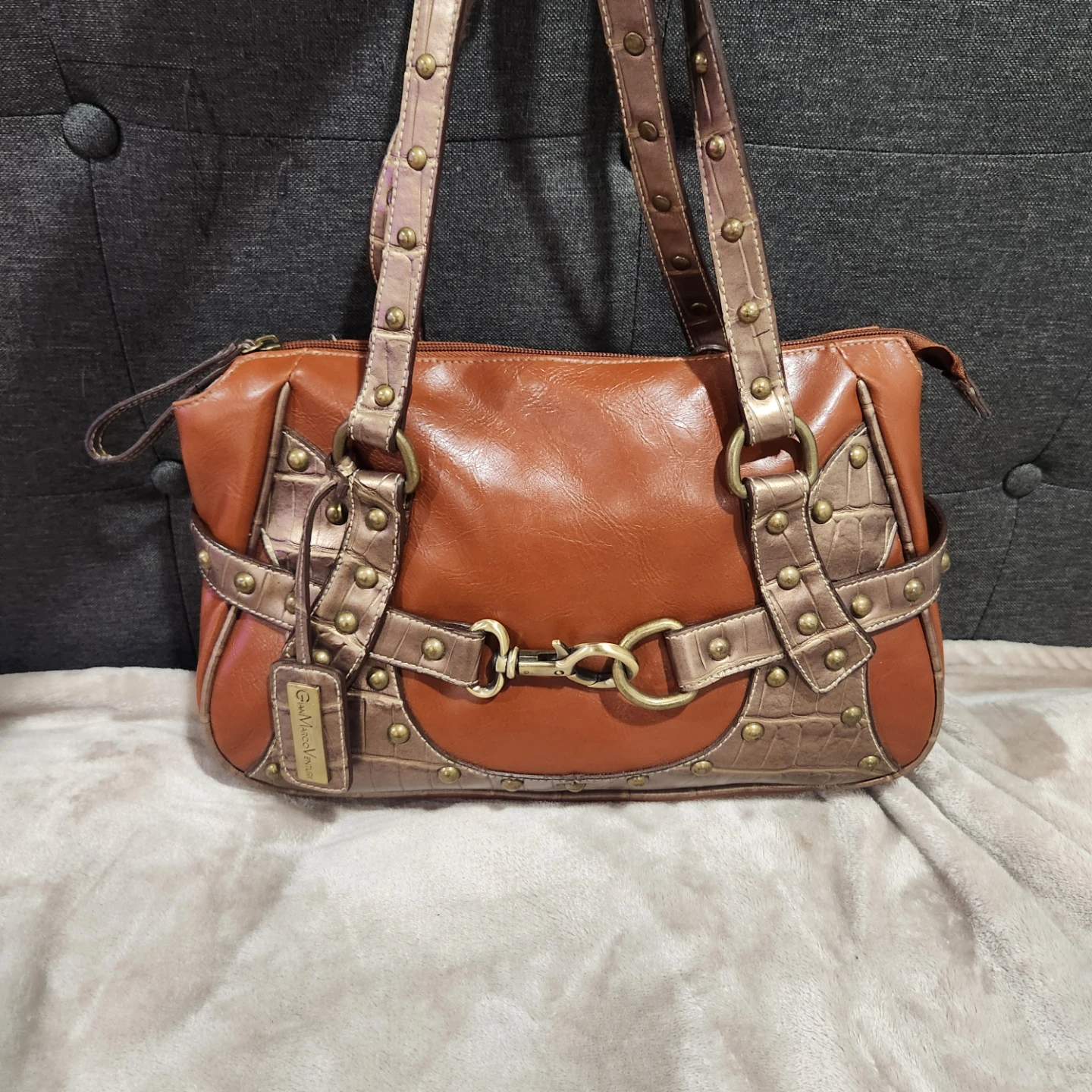 Gian Marco Venturi Brown Leather Handbag - photo 3
