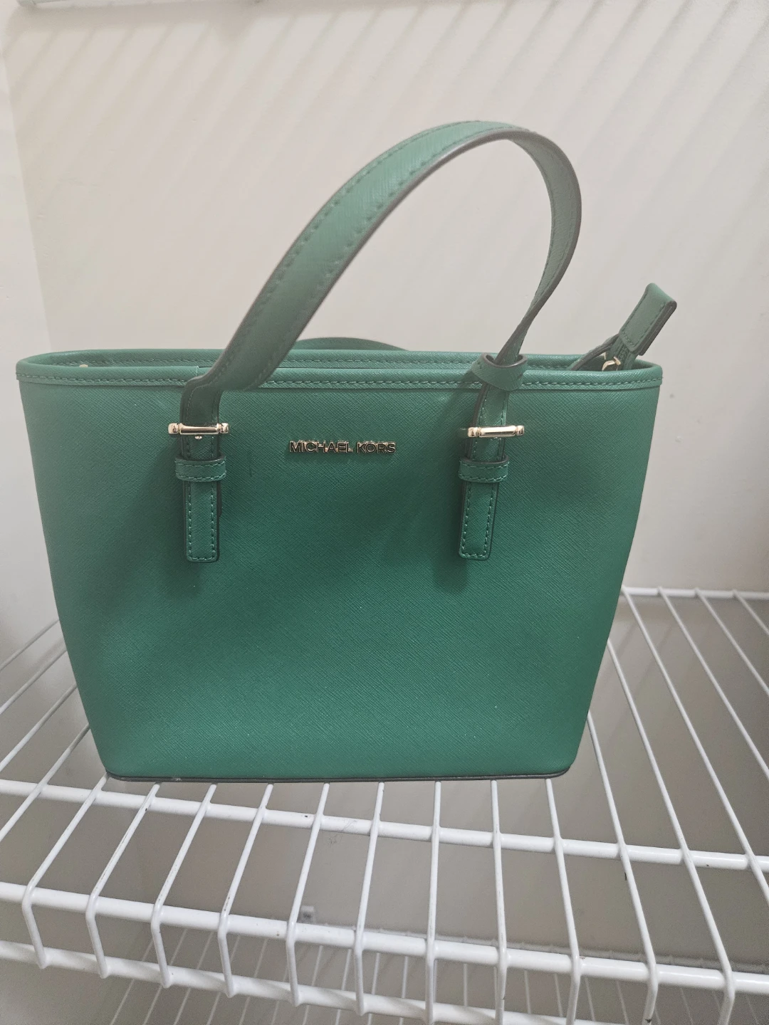 Michael Kors Green Saffiano Leather Handbag