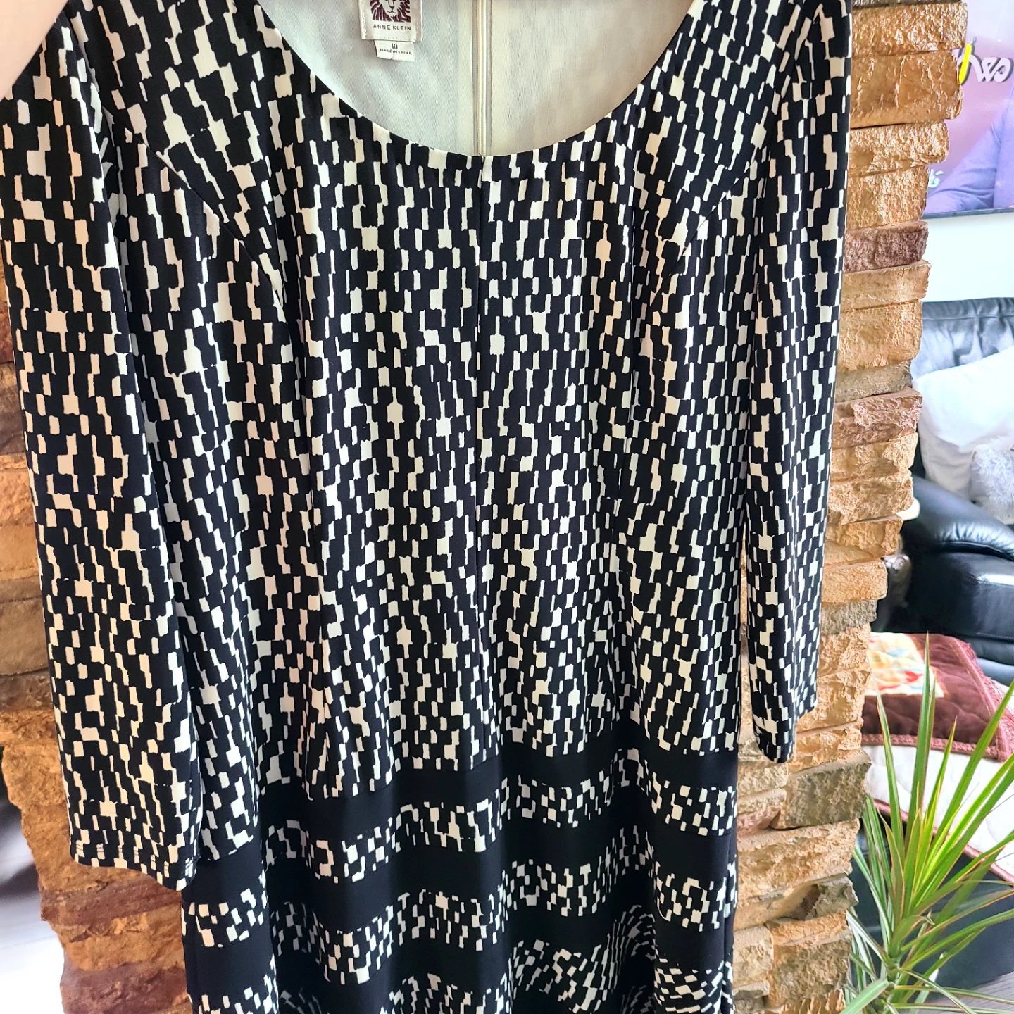Anne Klein Black and White Patterned Dress - photo 3