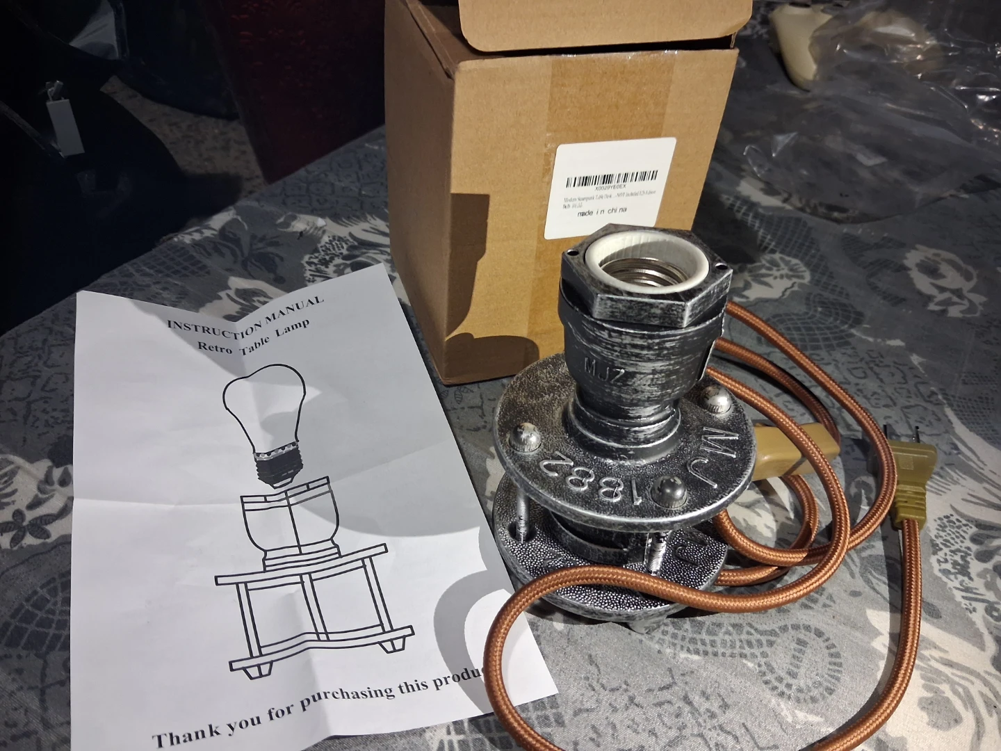 Industrial Style Pipe Lamp Base