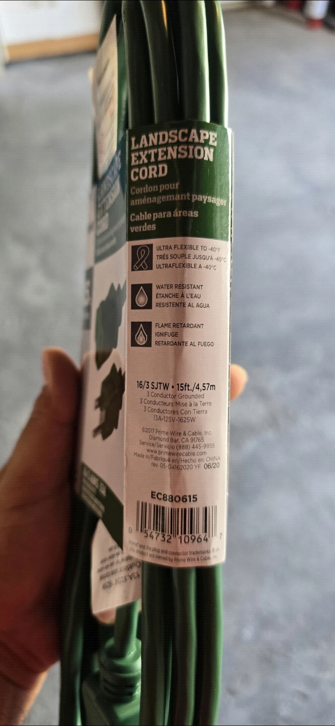 Prime 15 FT GREEN GROUNDED EXTENSION CORD - photo 3