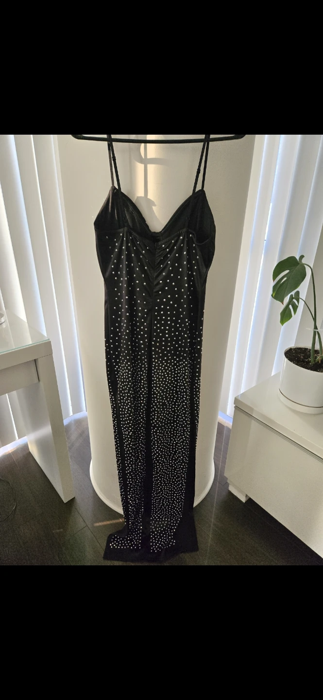 Fashion Nova New World Rhinestone Dress - Black - photo 4