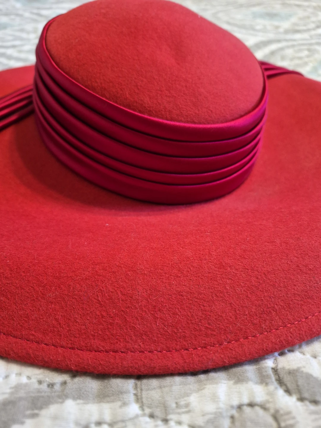 Vintage Ladies Adult Size Creations By Claire Red Fancy Hat - photo 2