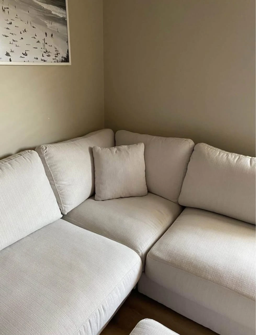 Beige Corner Lounge with Ottoman – 3m x 3m - photo 2