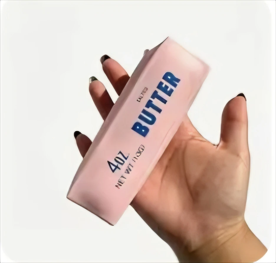 4 oz  crunchy pink Butter Stick squishy