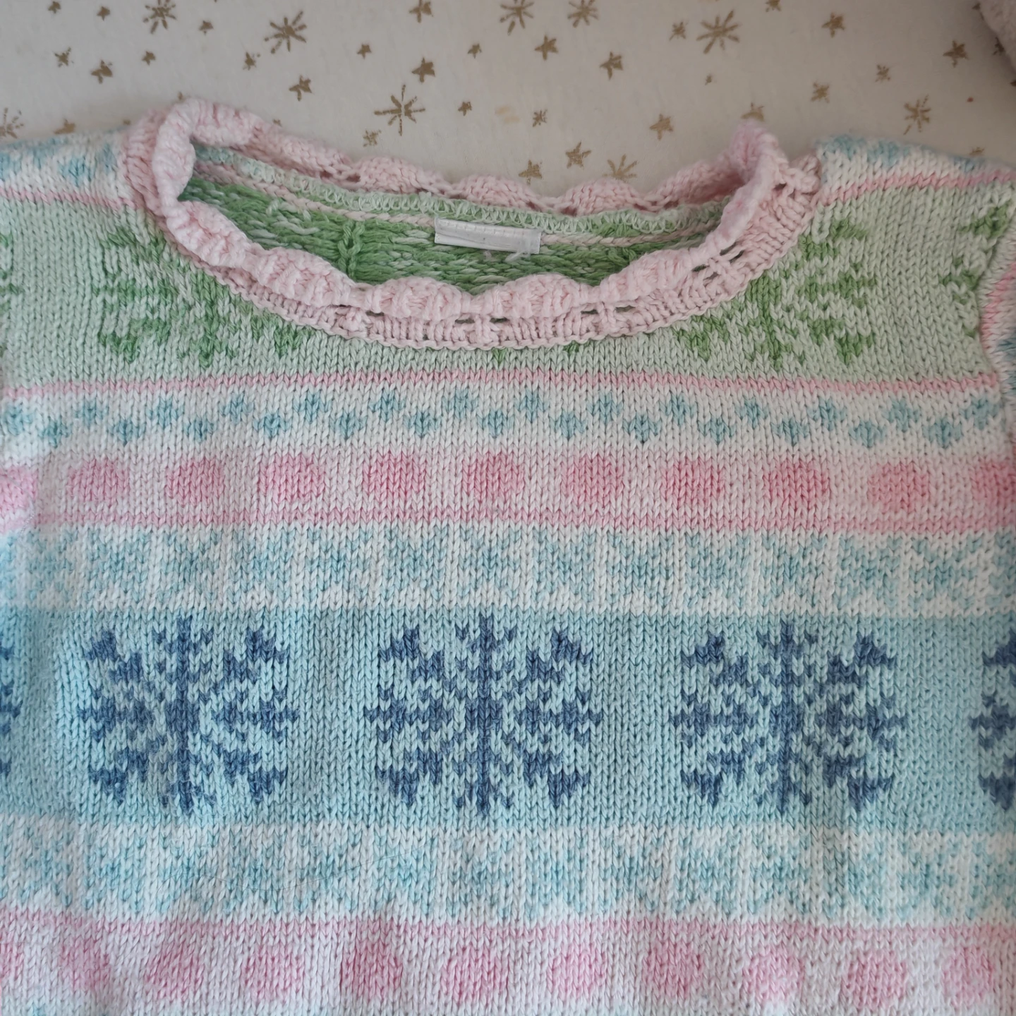 Girls' Pastel Snowflake Knit Sweater - photo 4