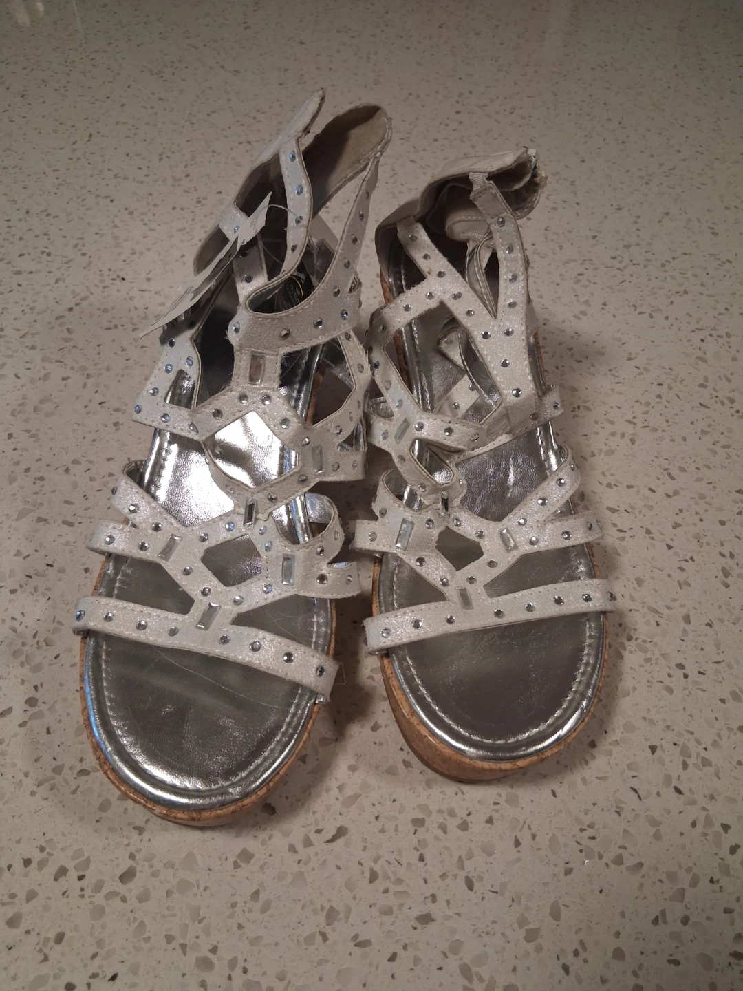 Silver wedge sandals - photo 2