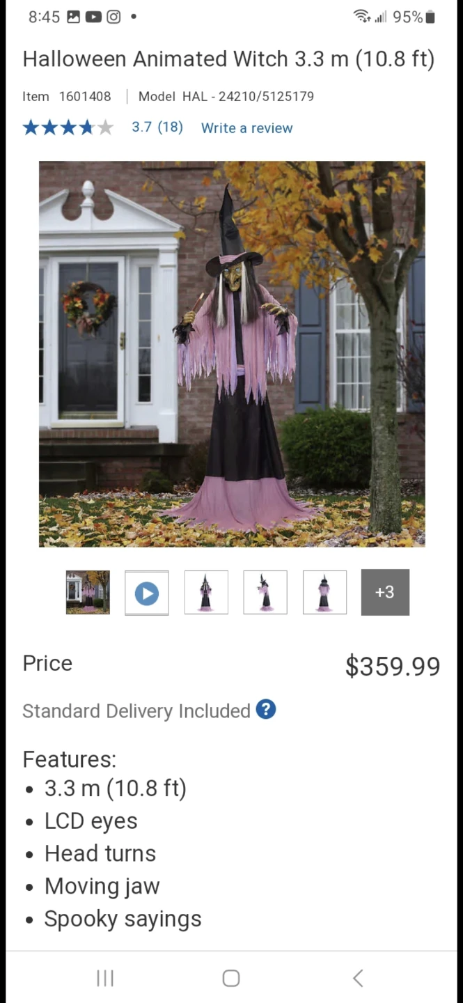 Nee in box 10.8 ft Halloween Animated Witch - photo 4