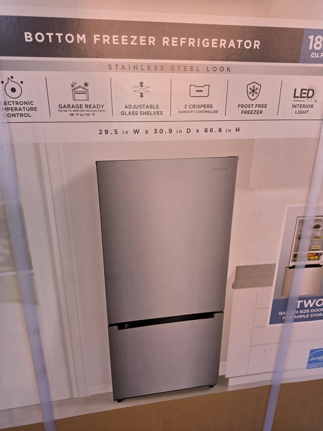 Vissani 18.7 cu. ft. Bottom Freezer Refrigerator - photo 2