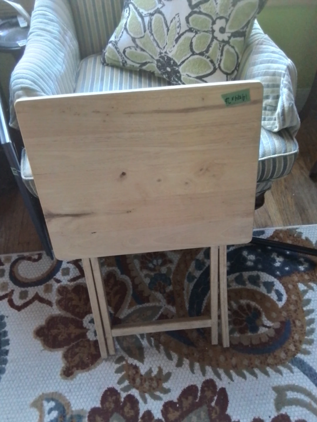 Natural Wood Folding Tray Table - photo 5