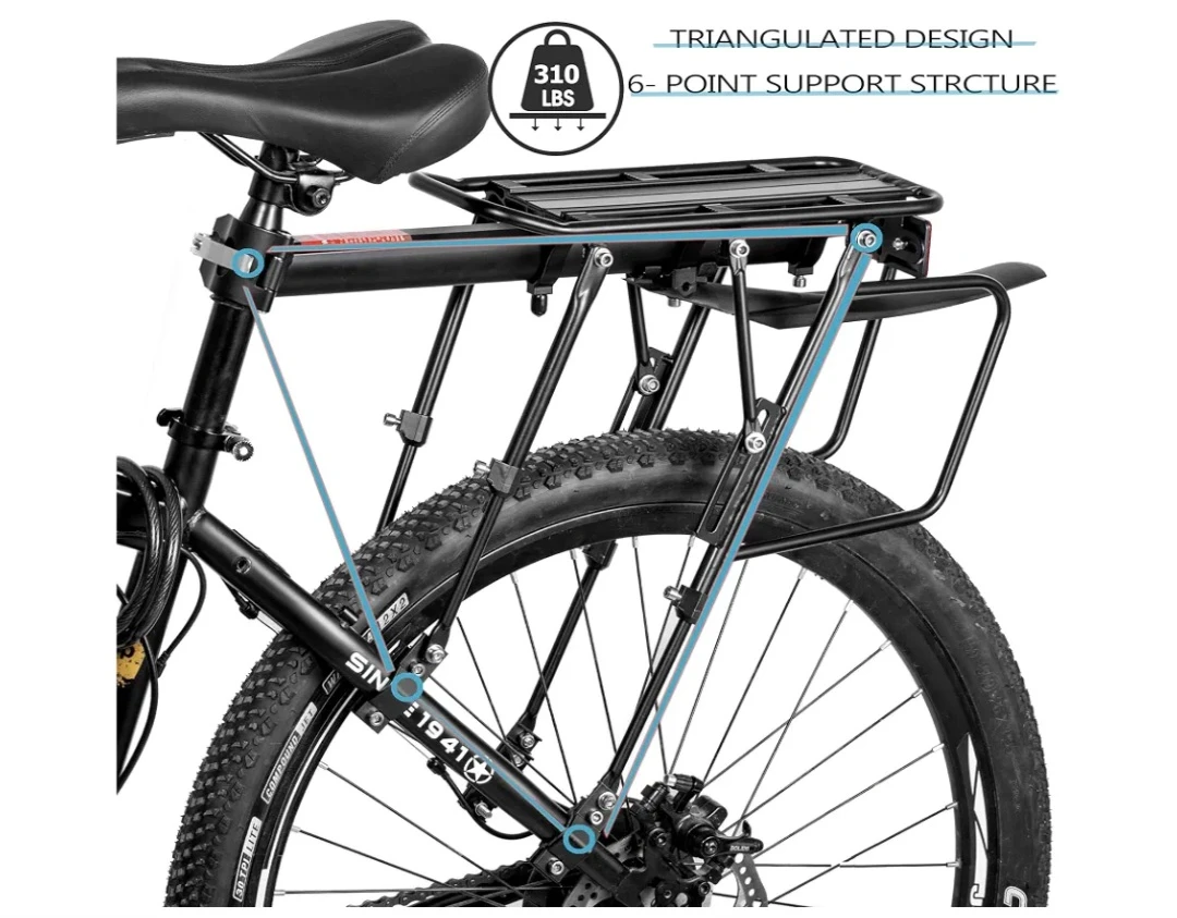 Bike Cargo Rack with B-Soul Rear Rack Storage Bag - photo 4
