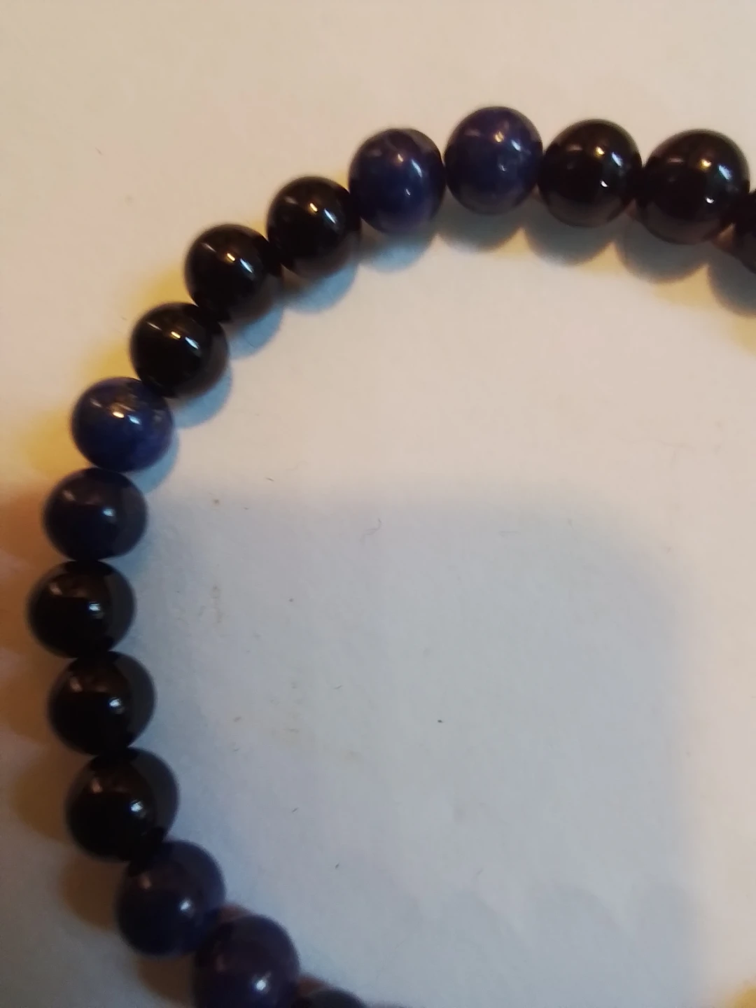 Black Onyx and Lapis Lazuli Bead Bracelet - photo 3