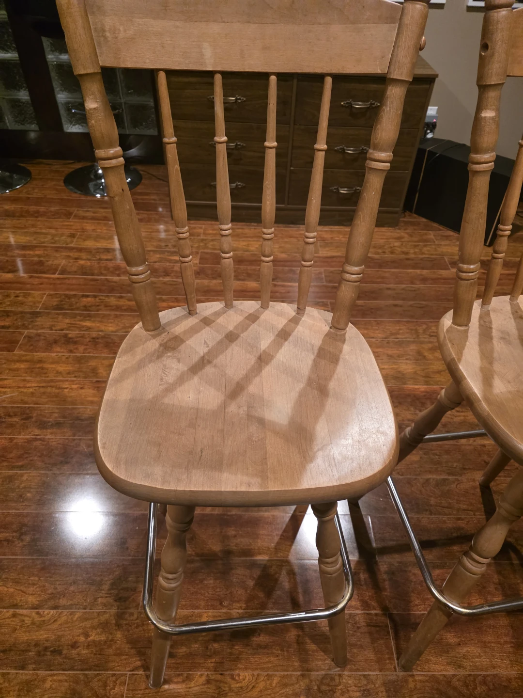 Set of Two Wooden Bar Stools - photo 3