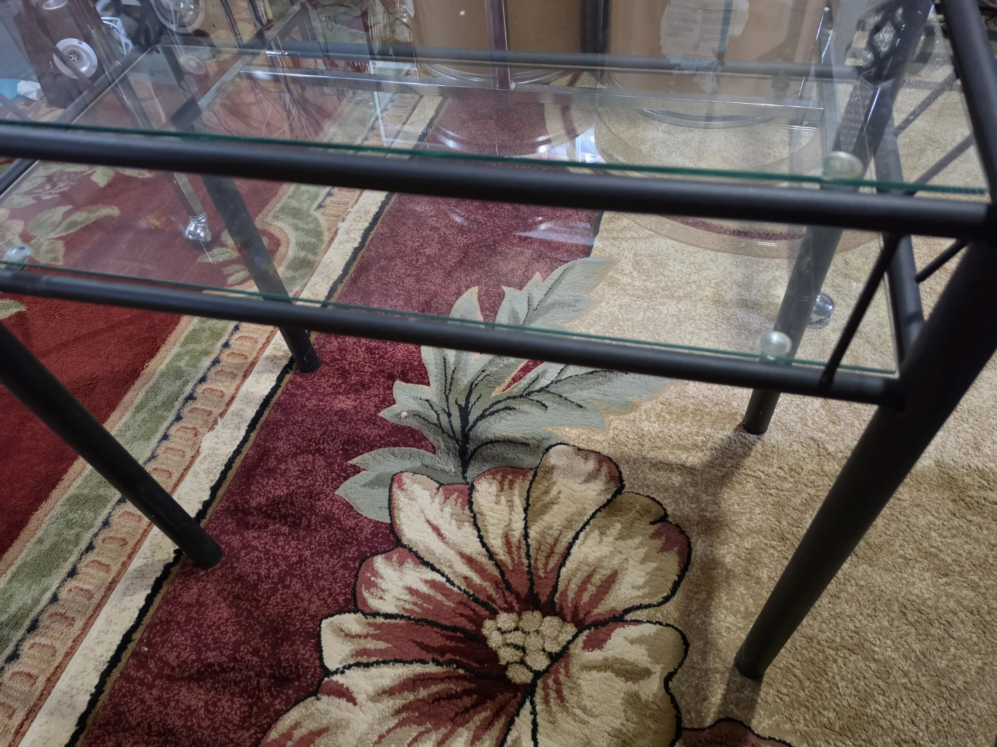 Modern Glass and Metal Side Table - photo 2
