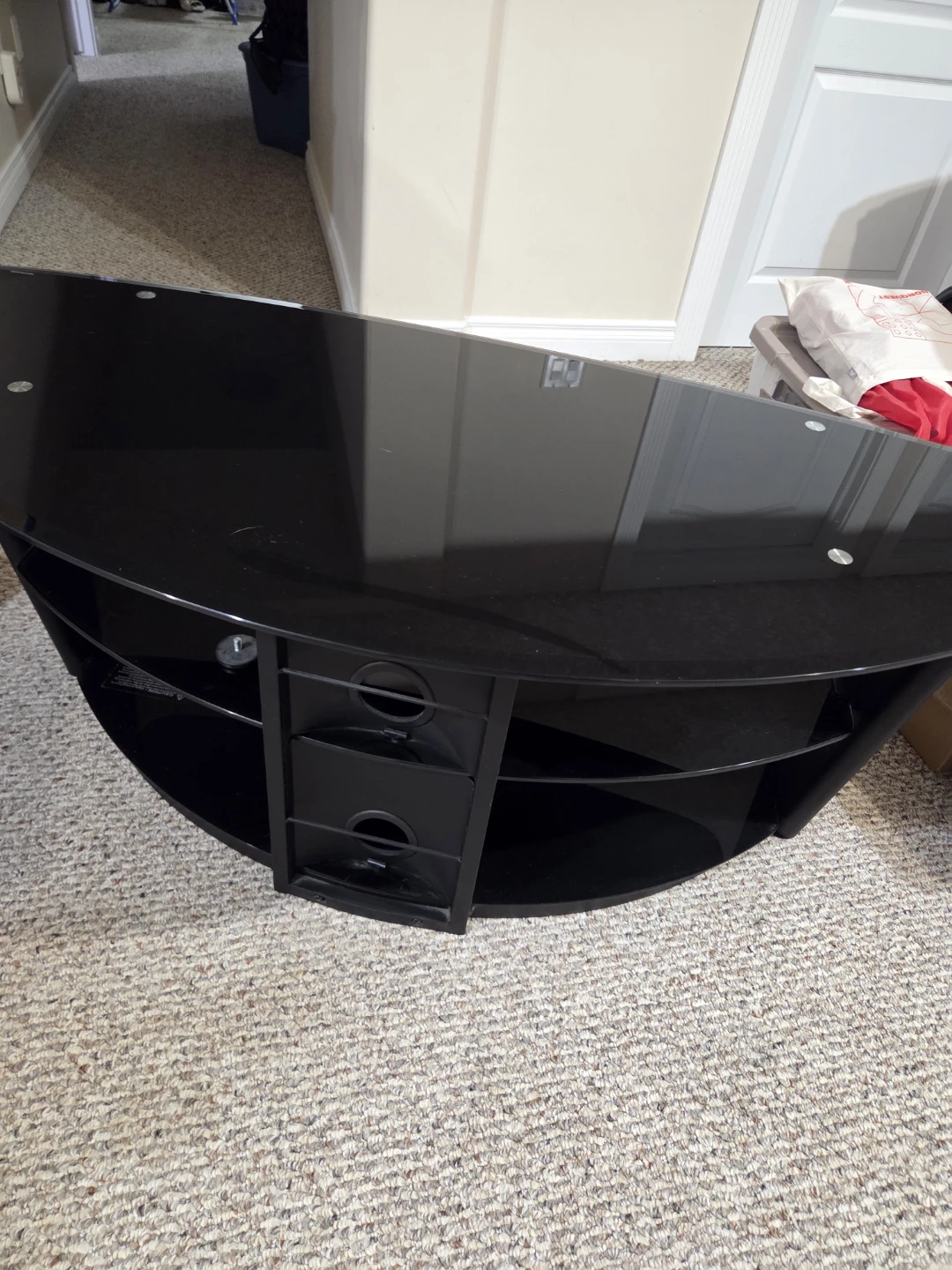 Black glass TV stand - photo 3