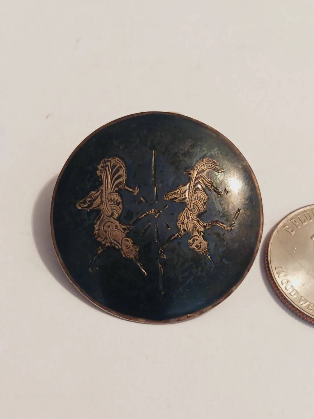 Siam Niello Thai Dancers Sterling silver Brooch
