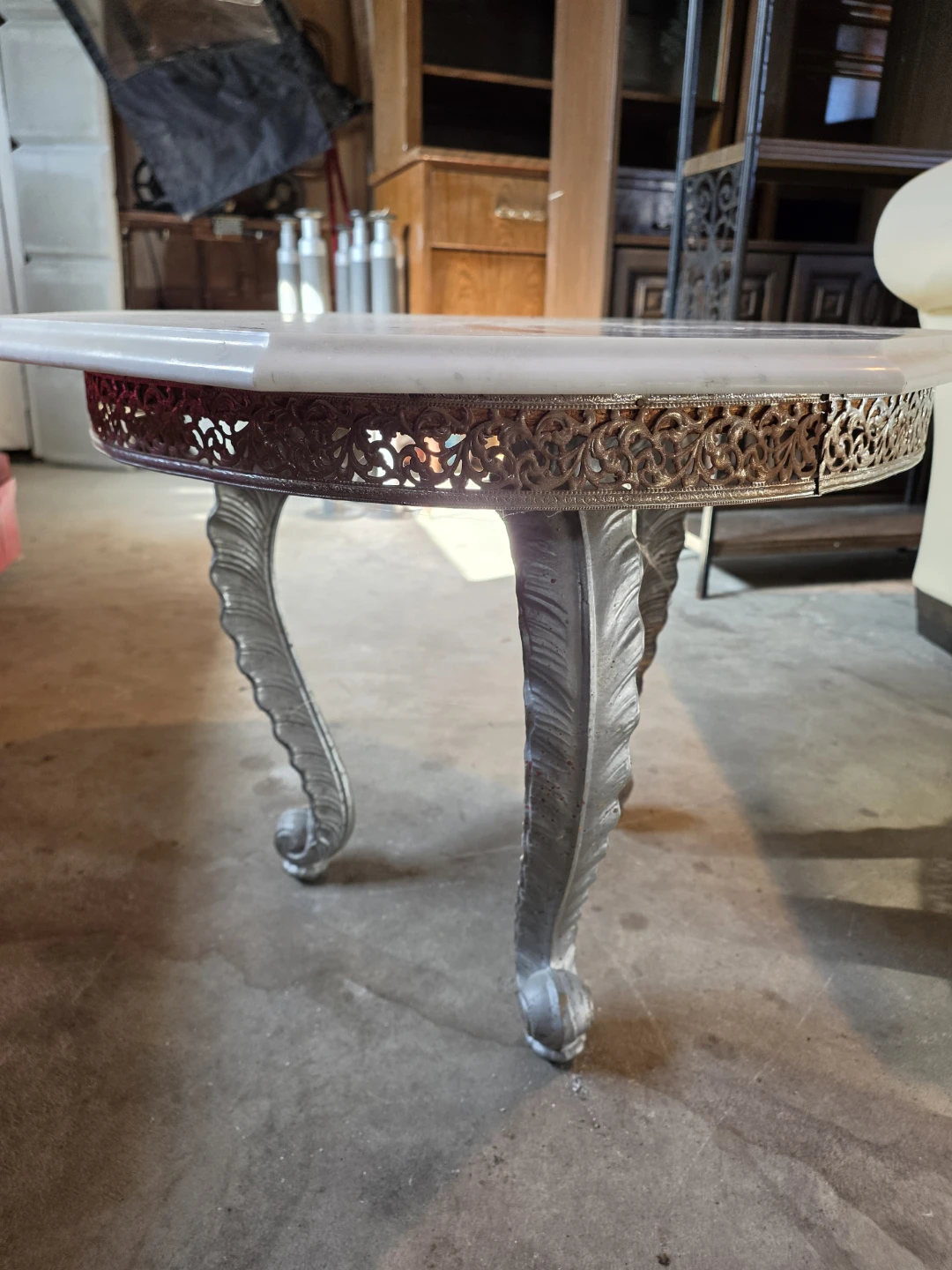 Octagonal Marble Top Accent Table