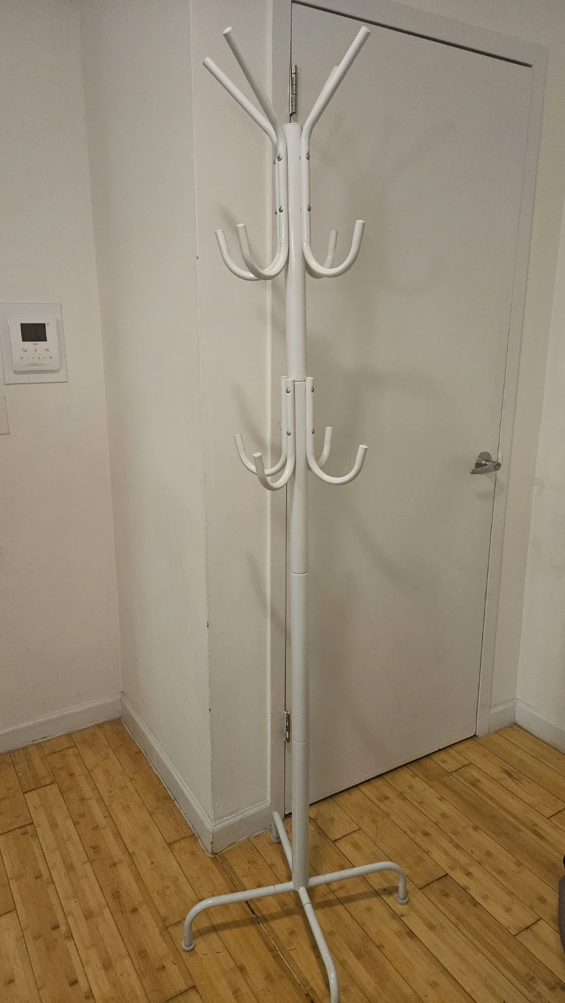 White Standing Coat Rack