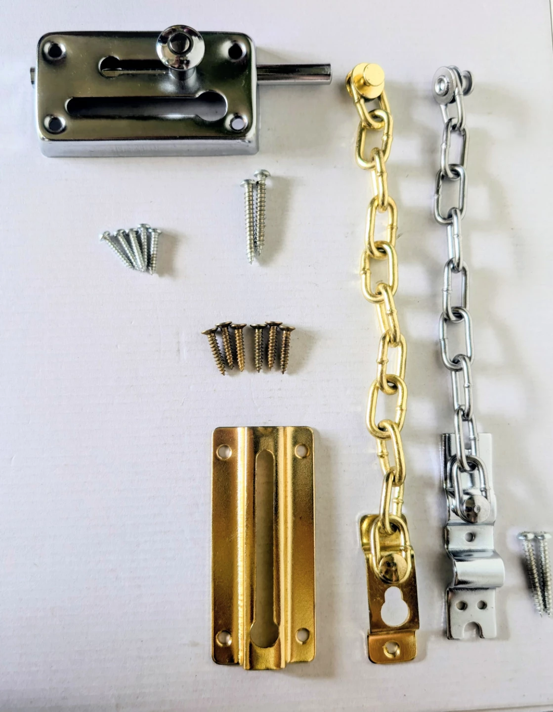 Assorted Door Security Latches and Chains