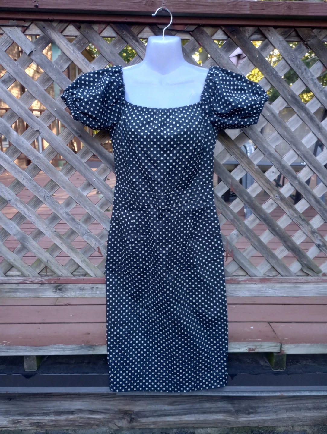 Imperial Polka Dot Pin Up Wiggle Dress Small