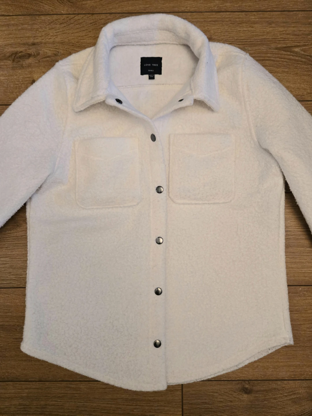White Sherpa Shacket Small - photo 3