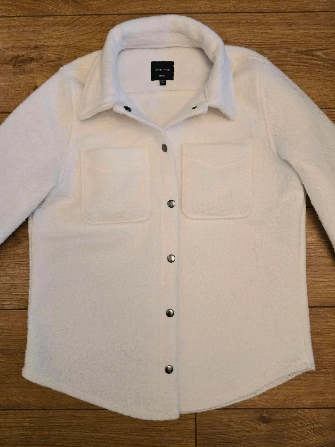 White Sherpa Shacket Small - photo 3