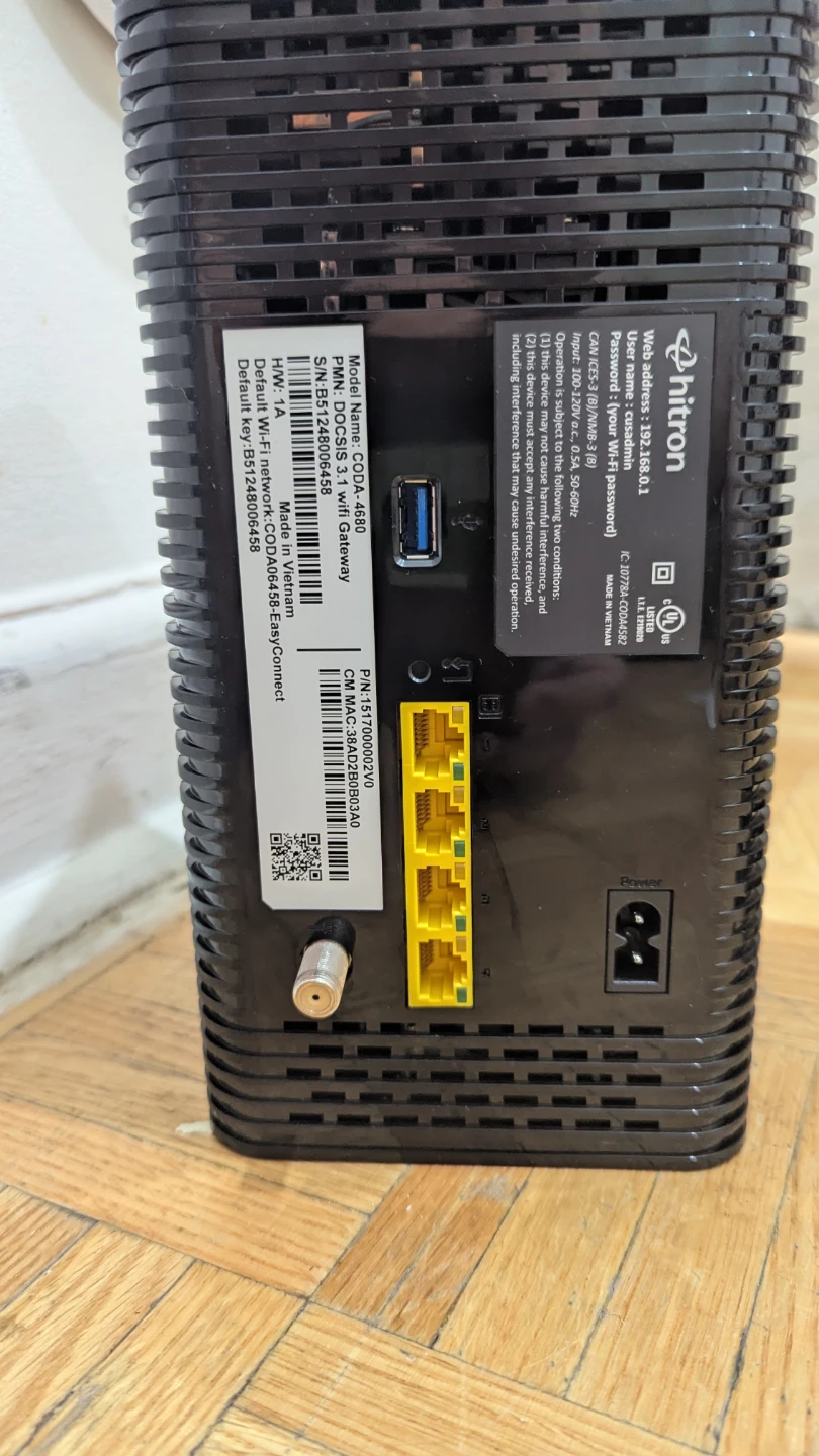 Sold as is.. Hitron CODA-4680 Wi-Fi Wireless Modem Router - photo 2