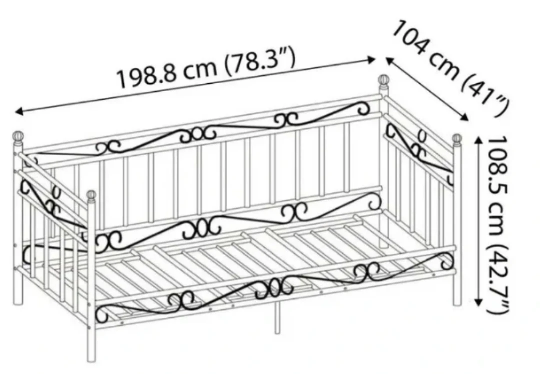 Black Metal Daybed Frame - photo 2