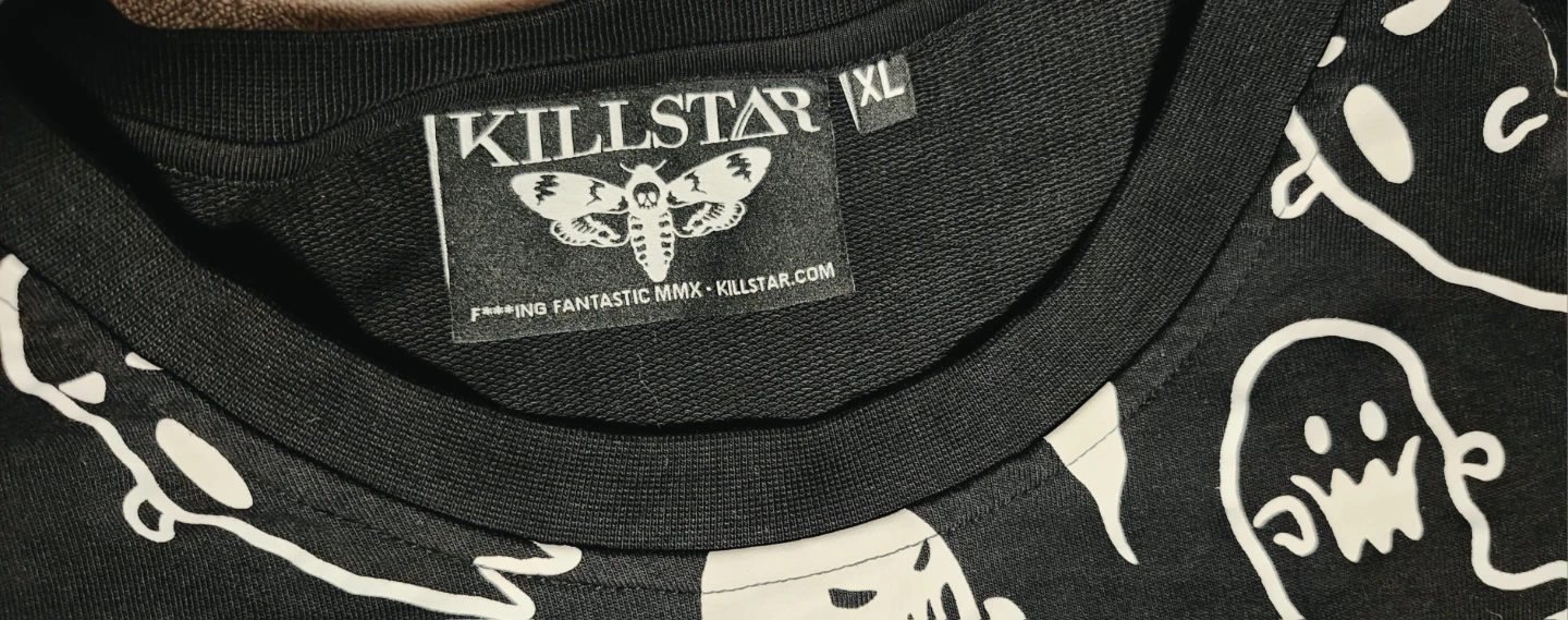 Killstar Black and White Ghost Print Sweatshirt - photo 4