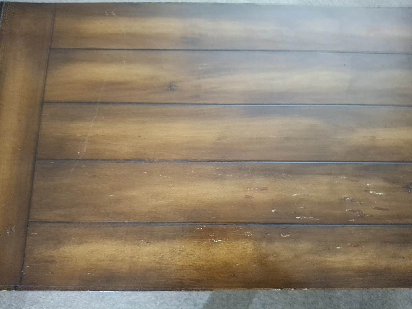 Dark wood plankstyle coffee table with lower shelf - photo 2