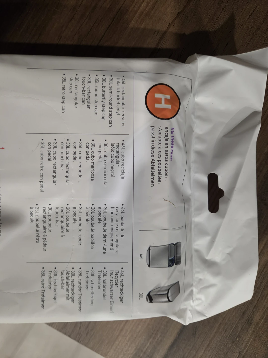 Simplehuman Code H Custom Fit Trash Liners $10/ pack - photo 3