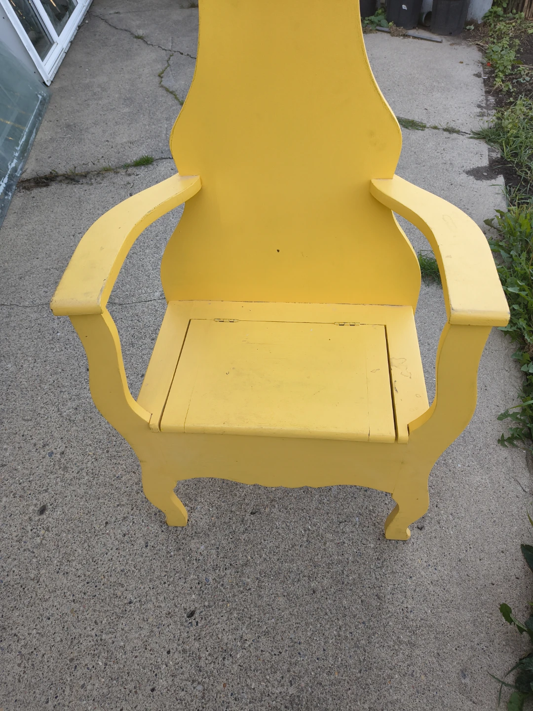 Yellow Hallway Bench Chair with Mirror - photo 3