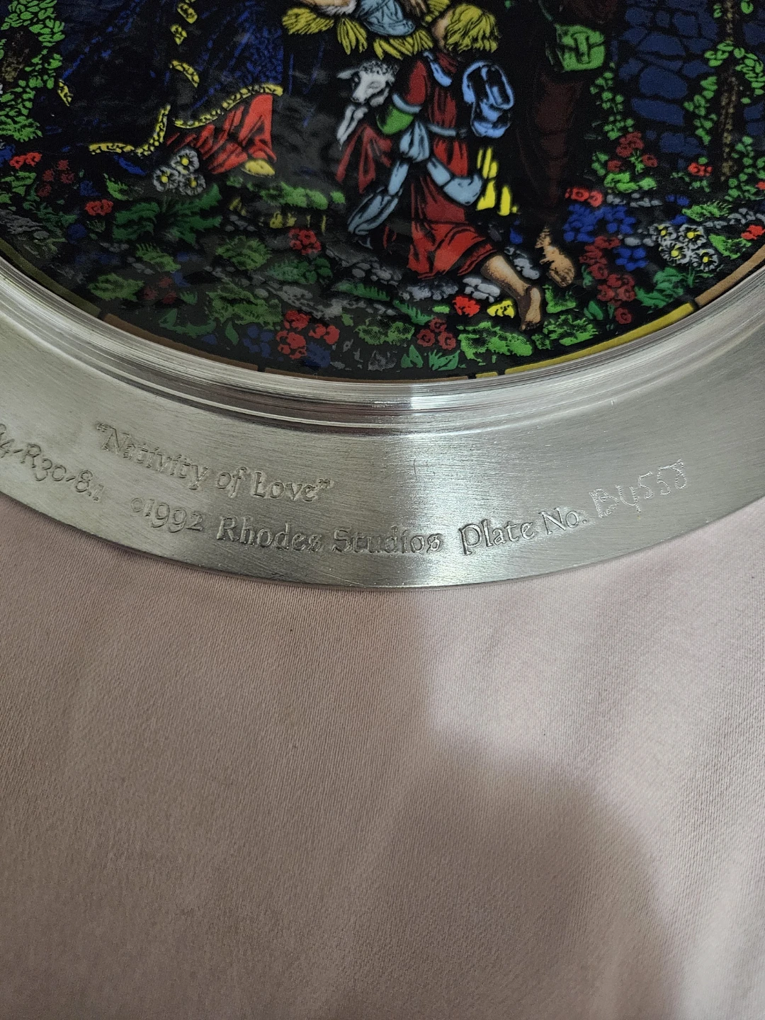 1992 Rhodes Studios Nativity of Love Stained Glass Plate - photo 4