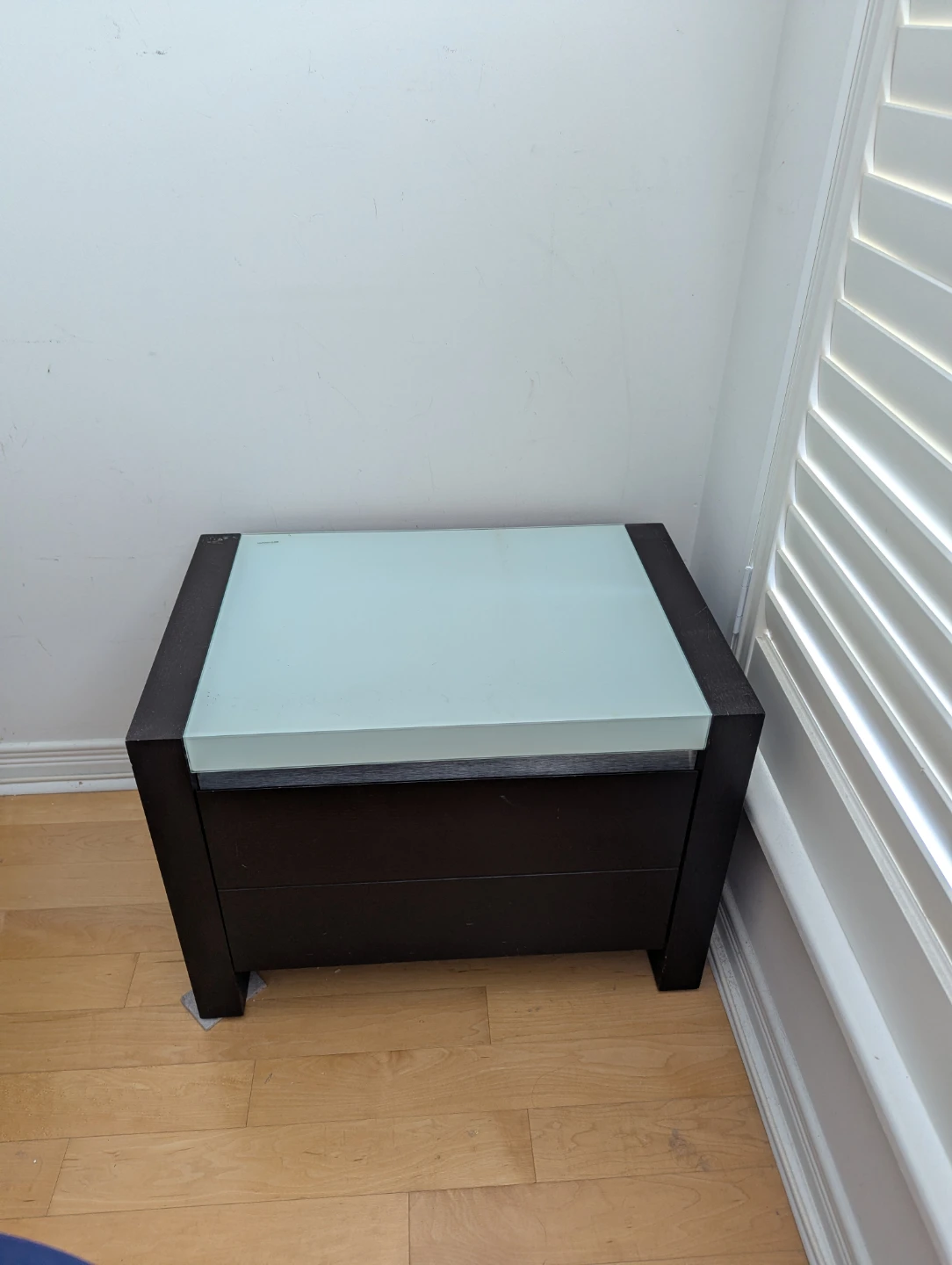 UpCountry Black Nightstand with Glass Top
