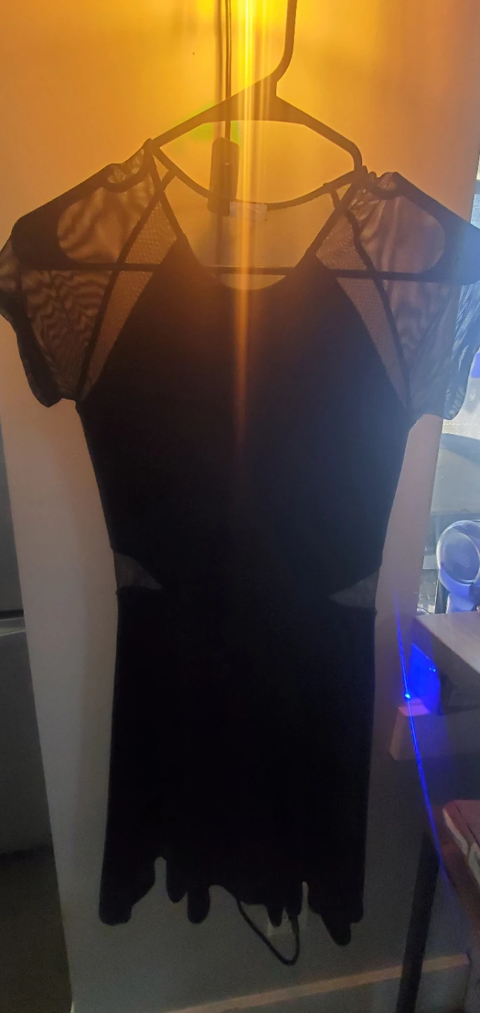 Garage Black Mesh Detail Dress