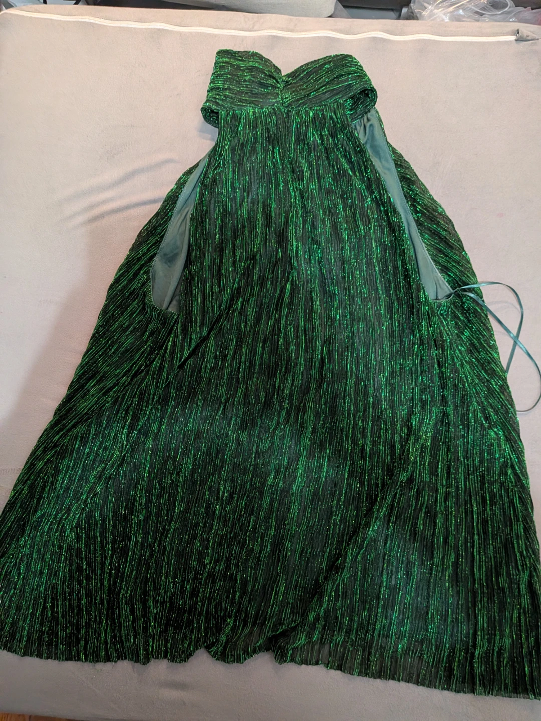 The Limited Green Metallic Pleated Halter Top - photo 4