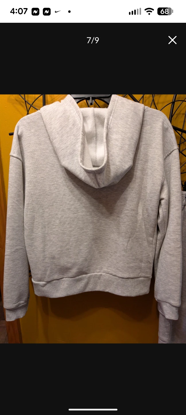 VOGO Heather Gray Zip-Up Hoodie and Cargo Jogger Sweatsuit - photo 5