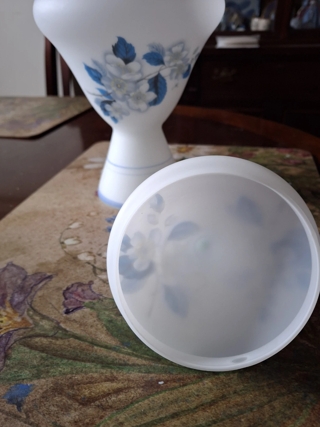 Vintage Frosted Glass Pedestal Candy Dish - photo 3