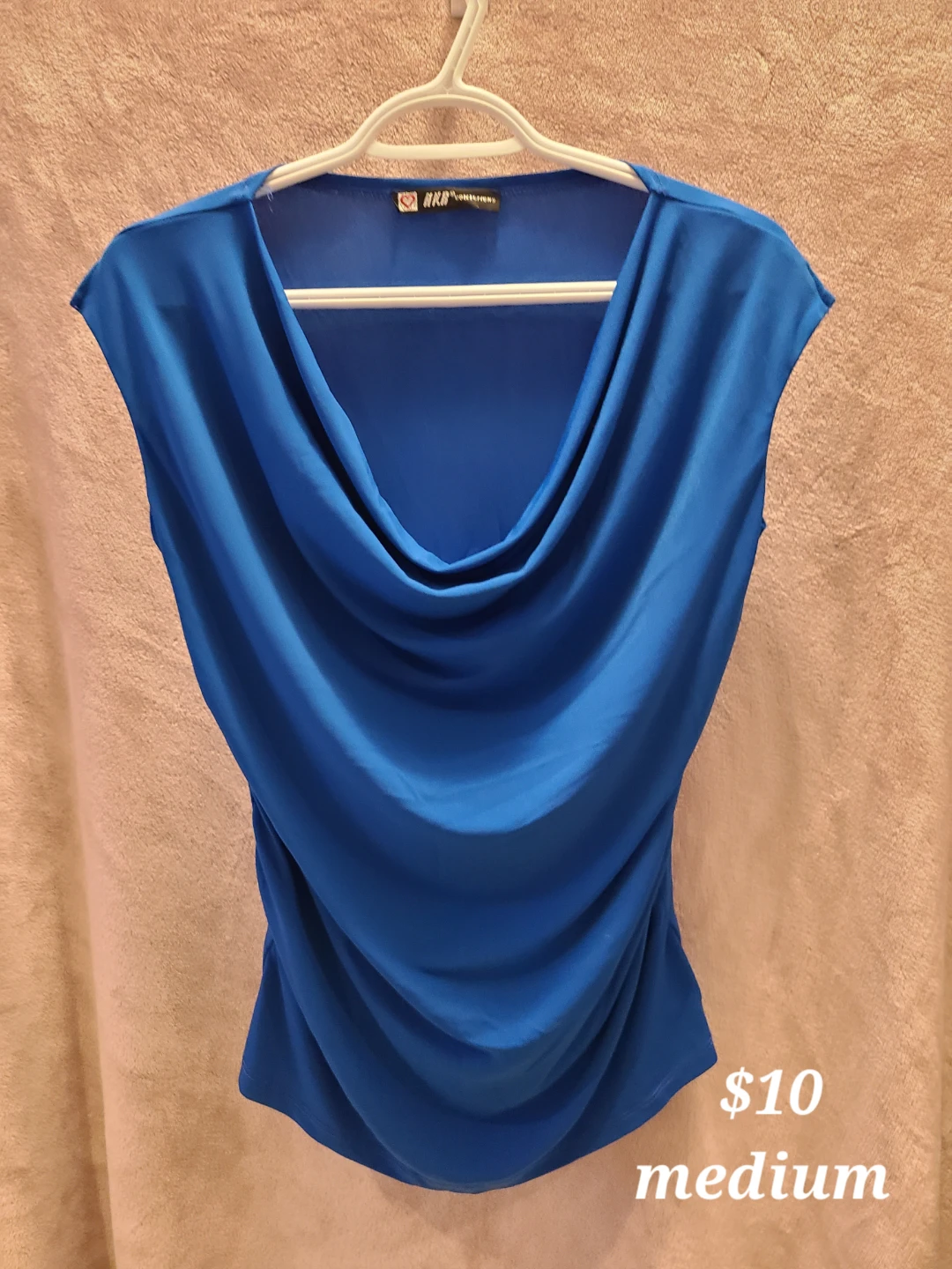 H&R London Blue Cowl Neck Top