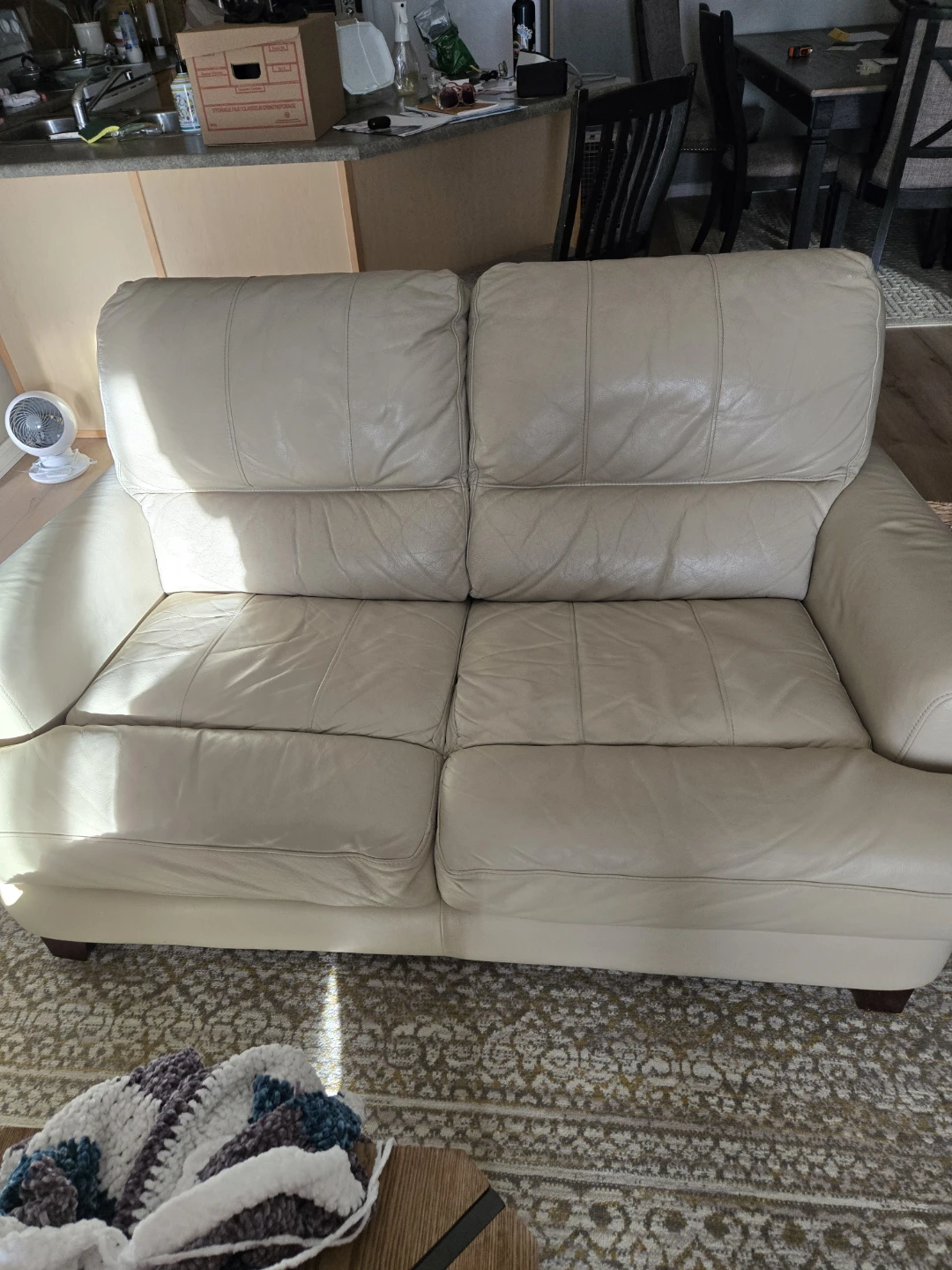 Beige Leather Sofa and Loveseat Set - photo 4