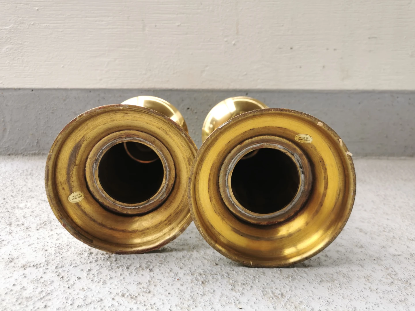 Vintage Ethan Allen Brass Spike Candle Holders - photo 3