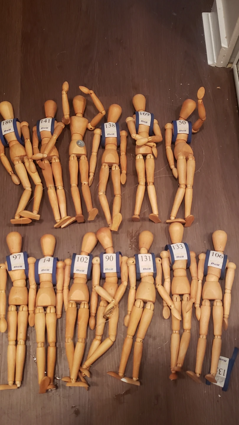 Set of 13 Wooden Art Mannequins