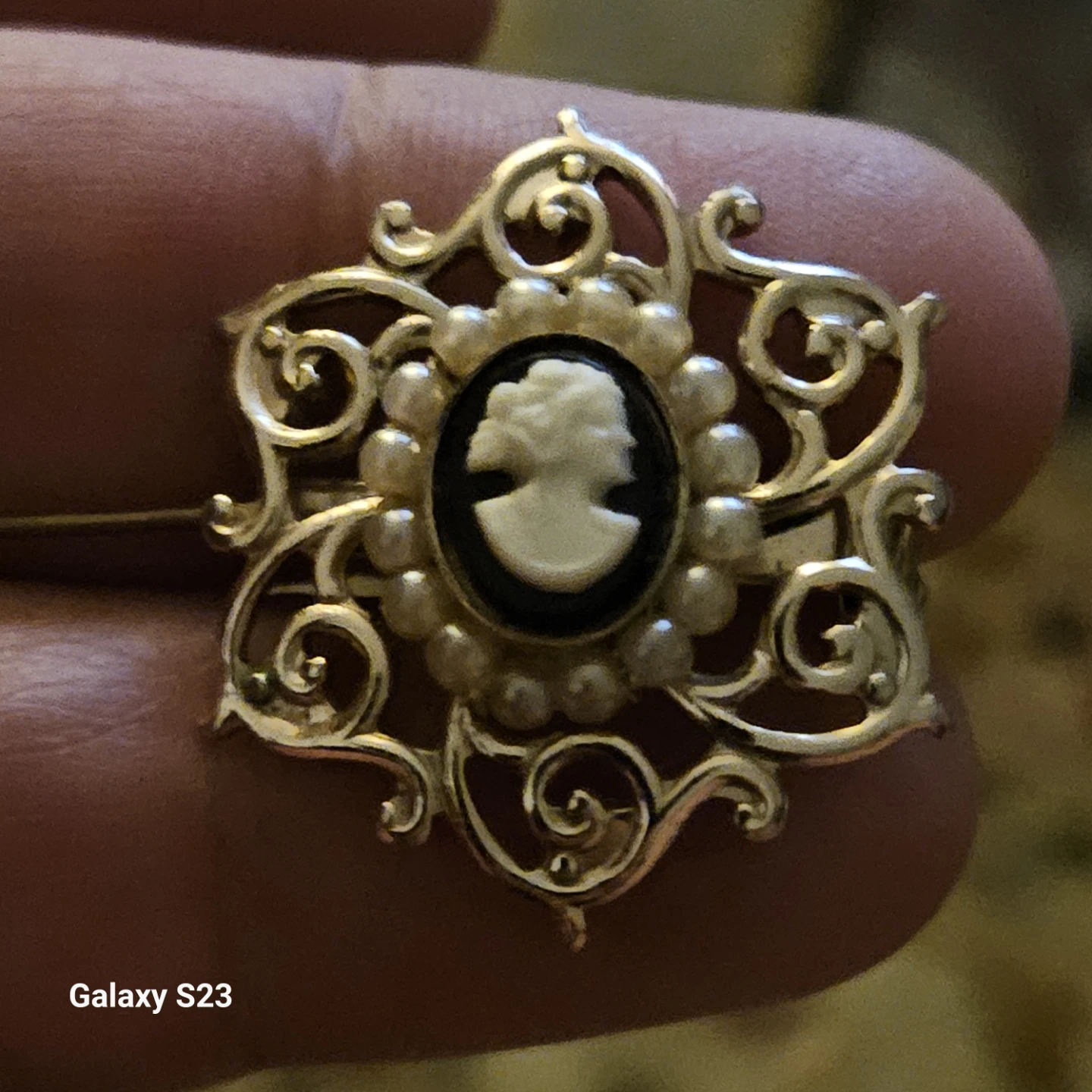 Vintage Style Cameo Brooch Pin
