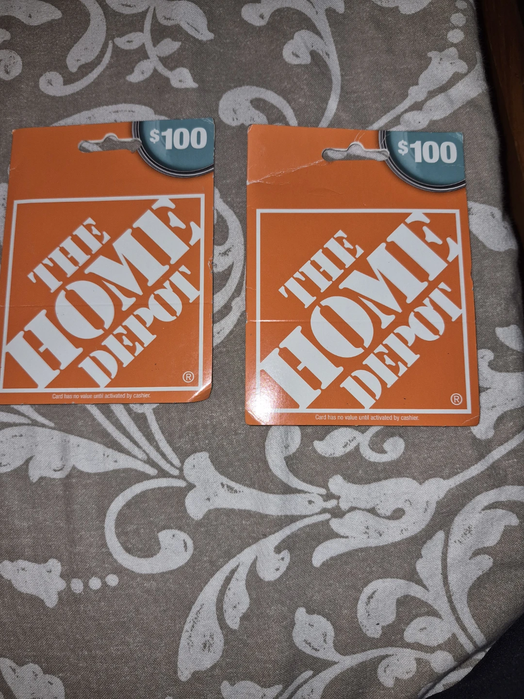 Three The Home Depot $100 Gift Cards
