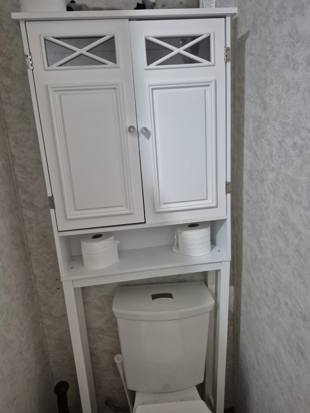 White Bathroom Over-the-Toilet Storage Cabinet