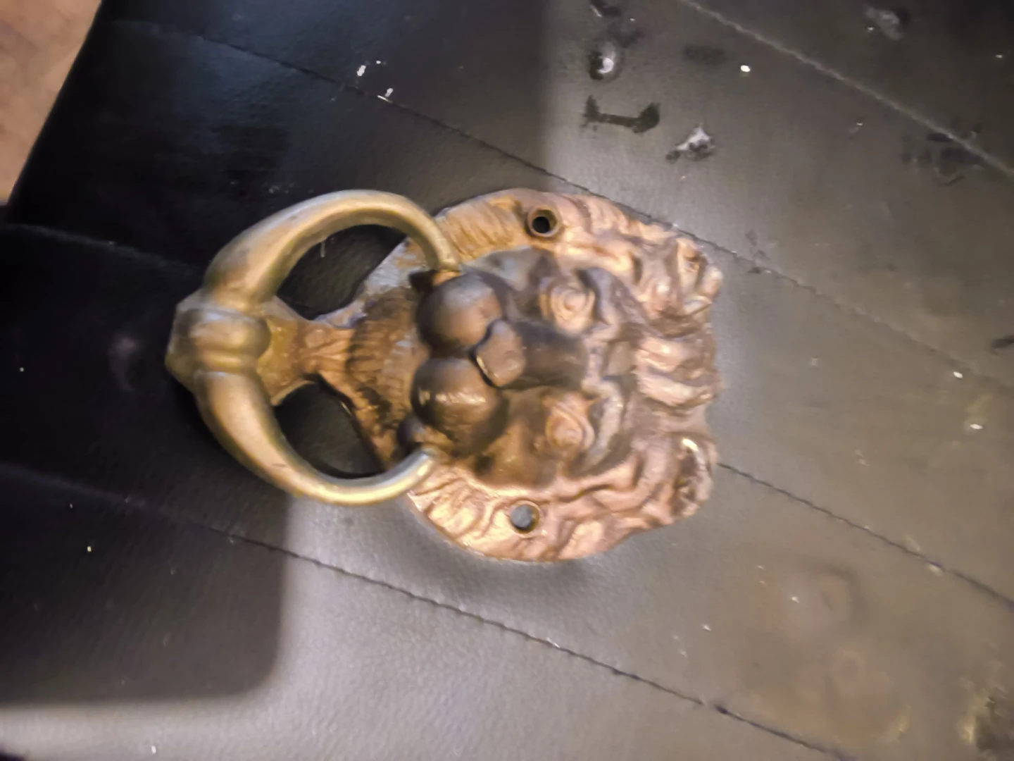 Vintage Brass Lion Head Door Knocker