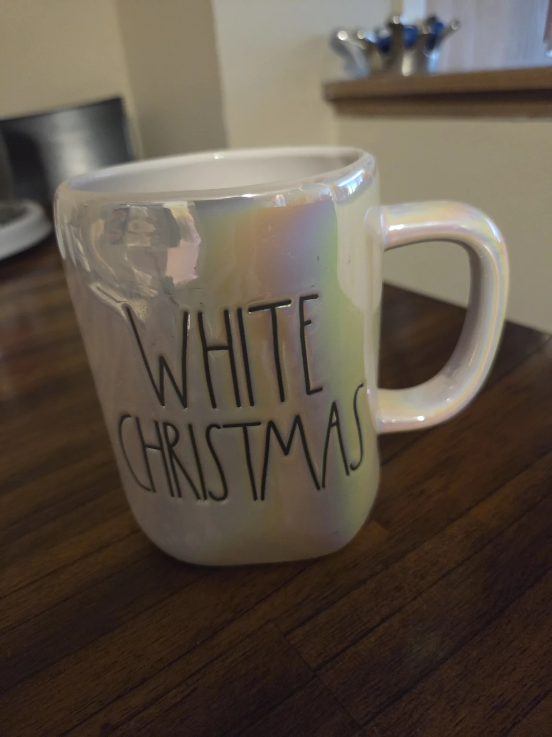 Rae Dunn White Christmas Iridescent Mug