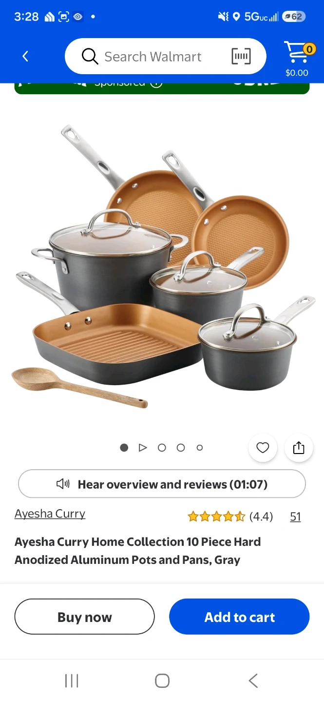 Ayesha Curry 10-Piece Hard Anodized Aluminum Cookware Set