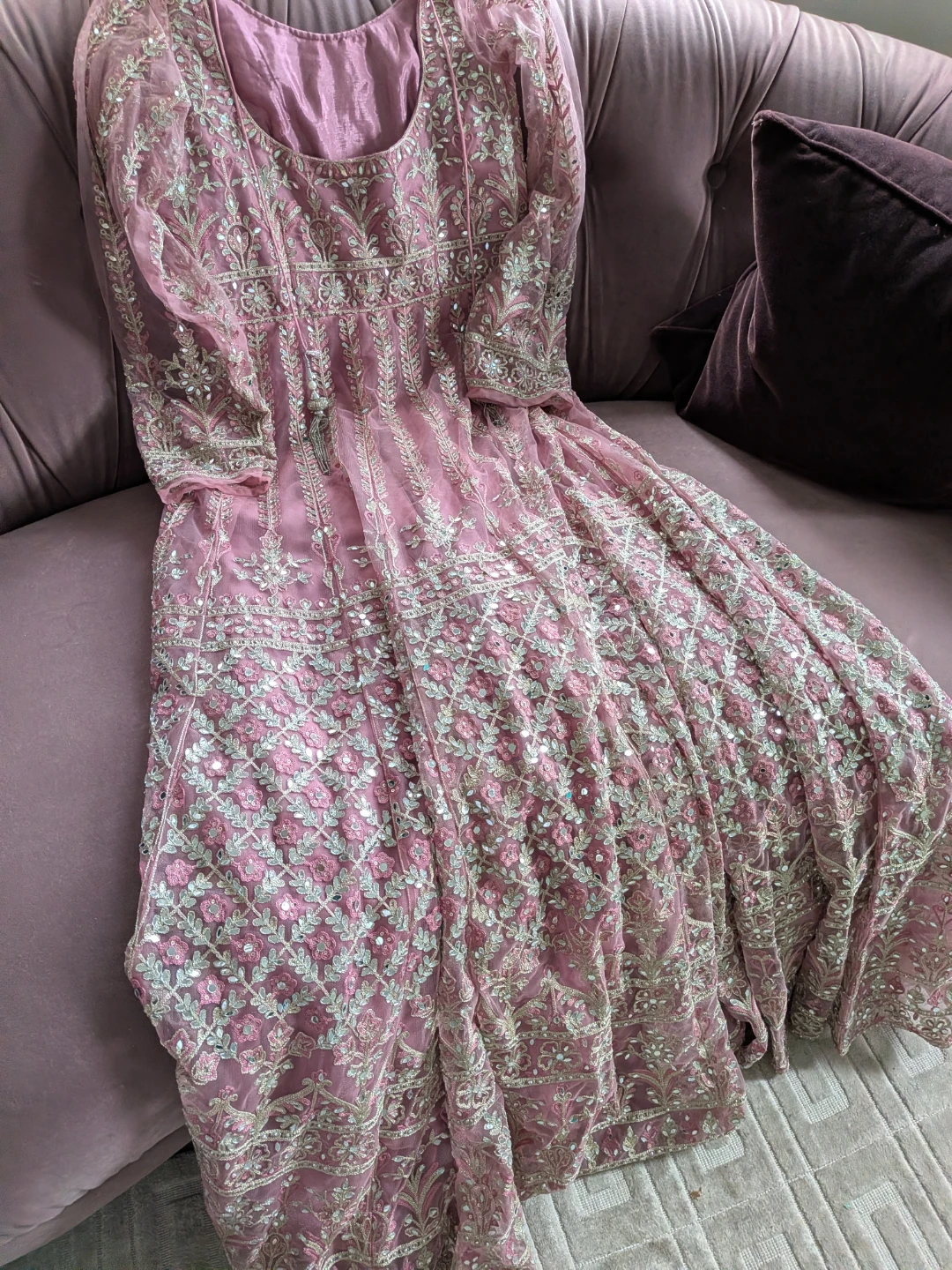 Pink Embroidered Anarkali Dress